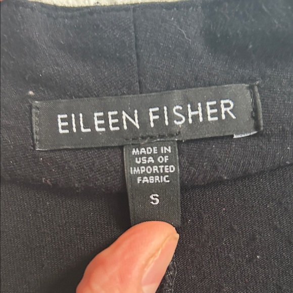 Eileen Fisher Black V-Neck Midi Dress - Picture 3 of 3